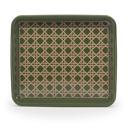 Domino x CCH Wicker Medium Rectangle Tray - Sage