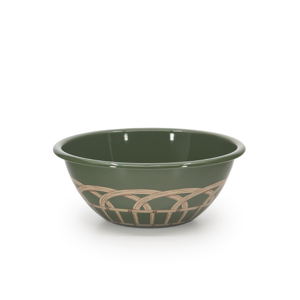 Domino x CCH Wicker Small Serving Bowl, Sage