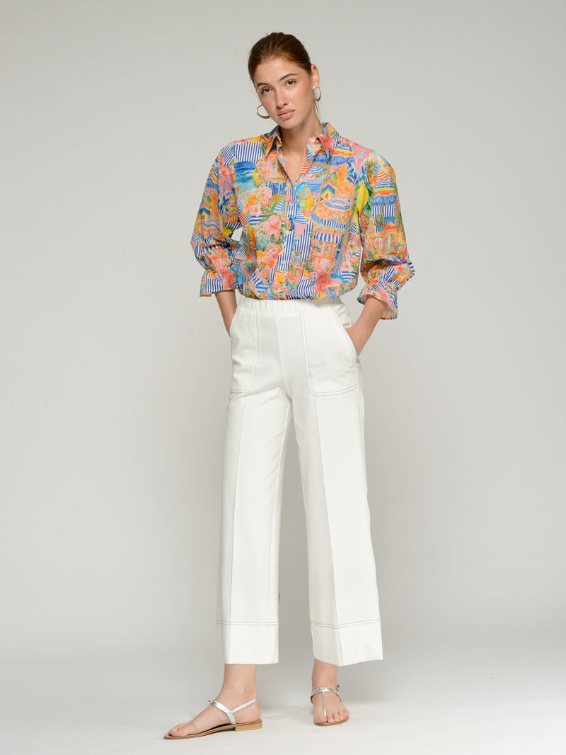 Wide-Leg Trousers - White