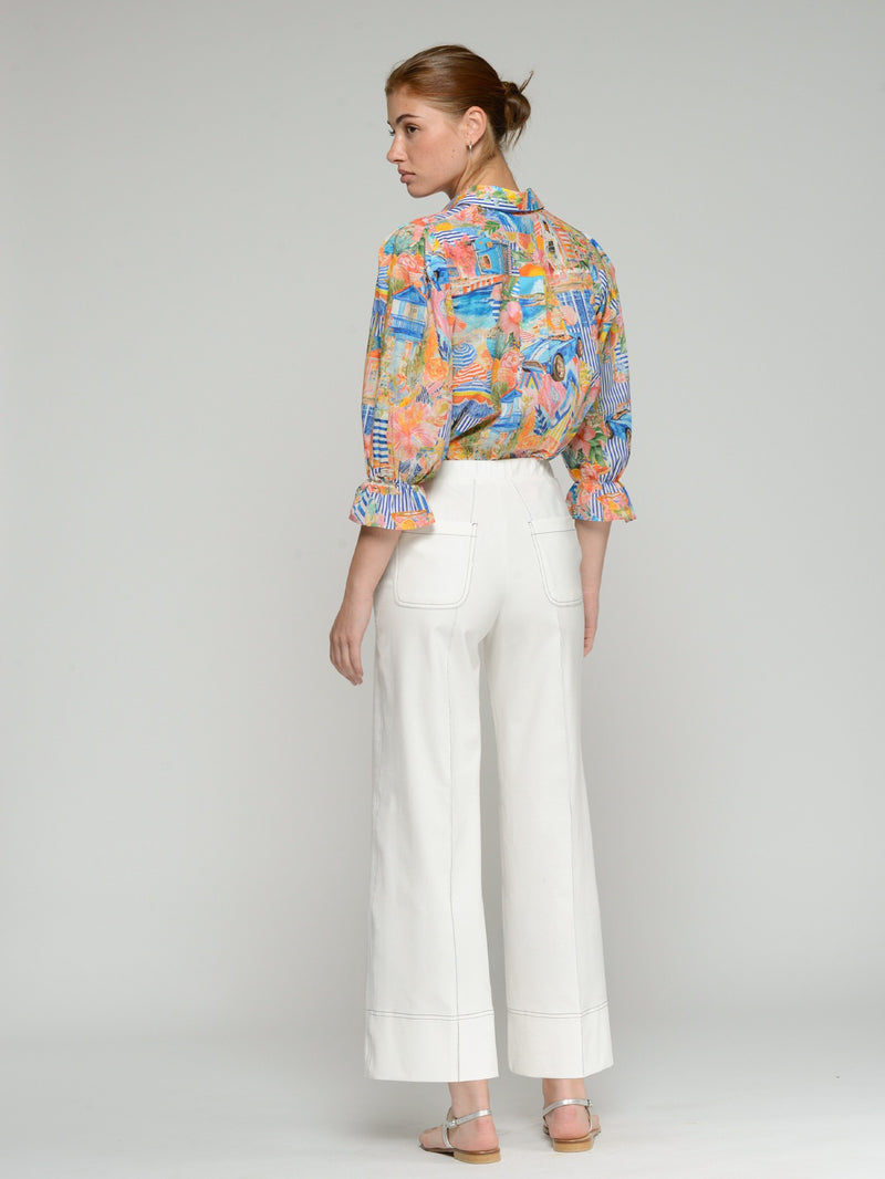 Wide-Leg Trousers - White
