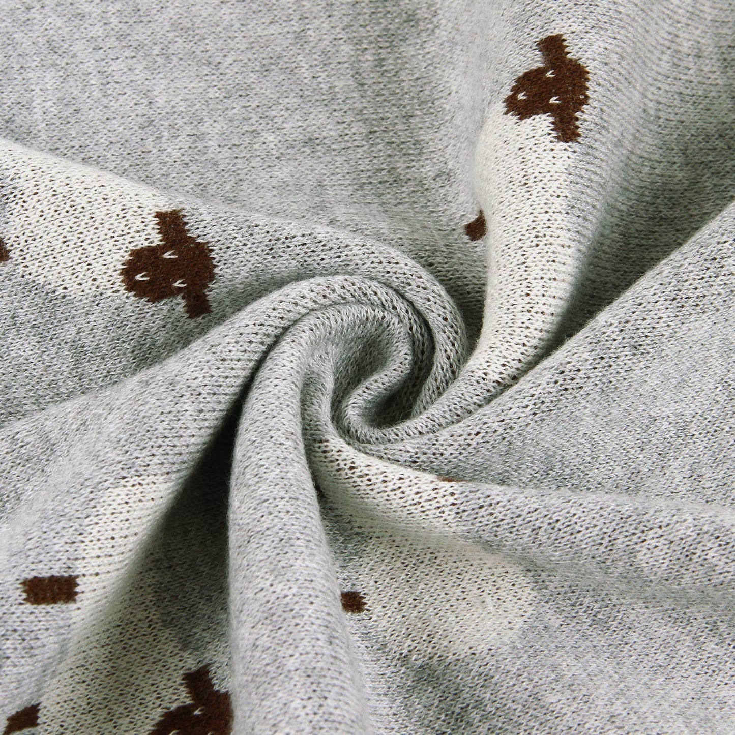 100% Luxury Cotton Receiving Swaddle Baby Blanket - Sheep: Grey
