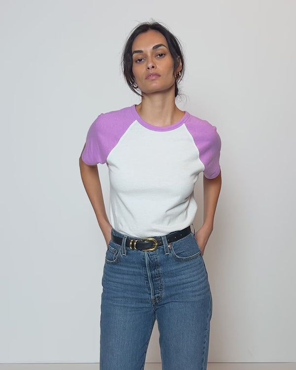 Bobbie Baseball Tee - Violet Tulle