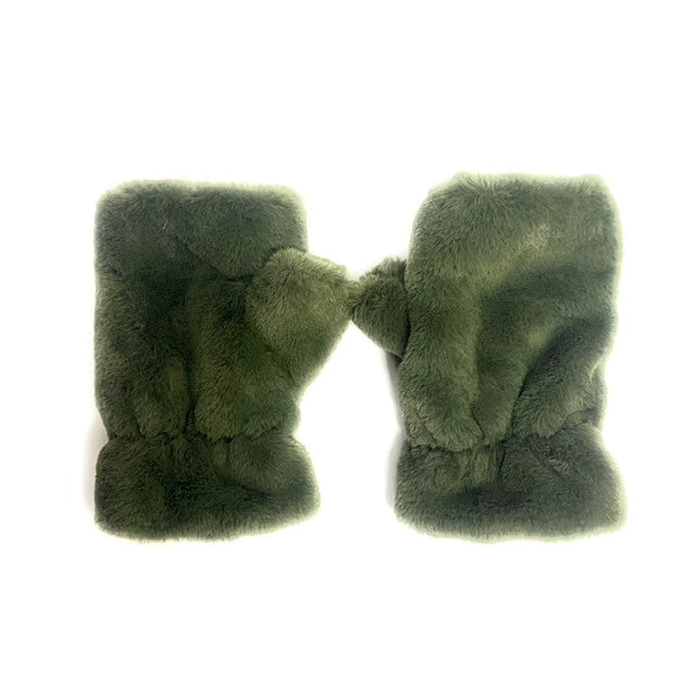 Faux Fur Fingerless Gloves