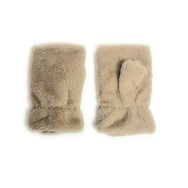 Faux Fur Fingerless Gloves