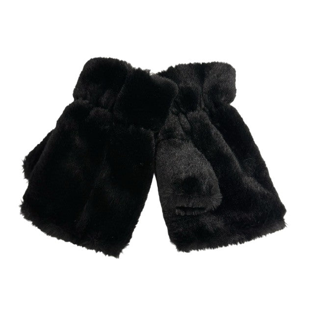 Faux Fur Fingerless Gloves