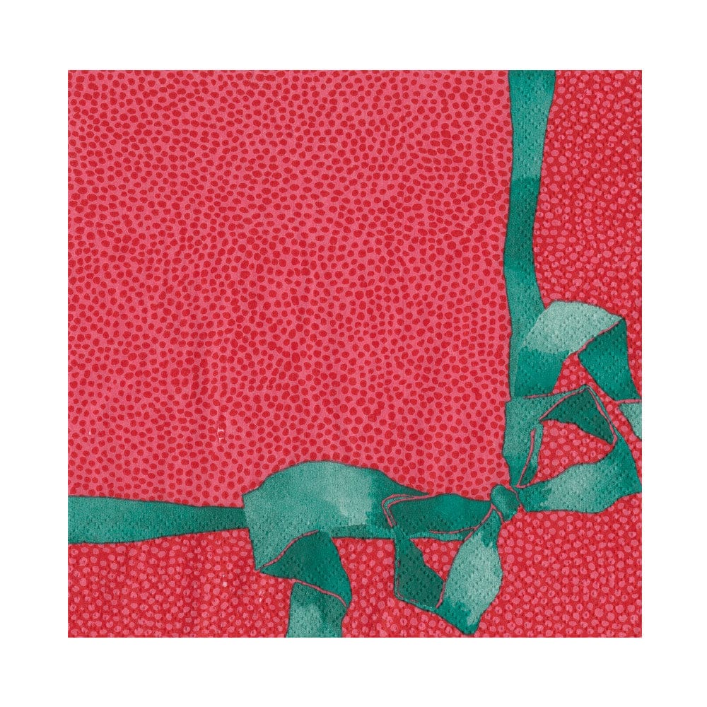 Lunch Napkins - Tied with a Bow/Red