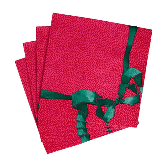 Lunch Napkins - Tied with a Bow/Red