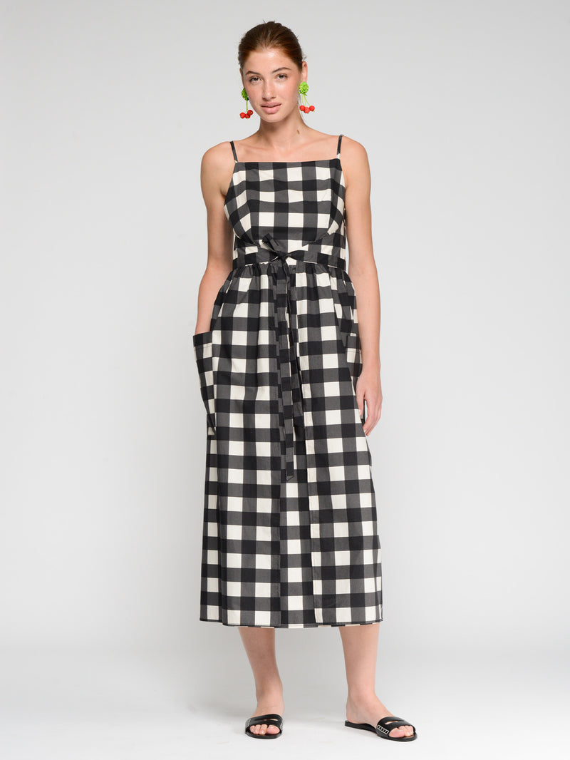 Black & White Gingham Maxi Dress