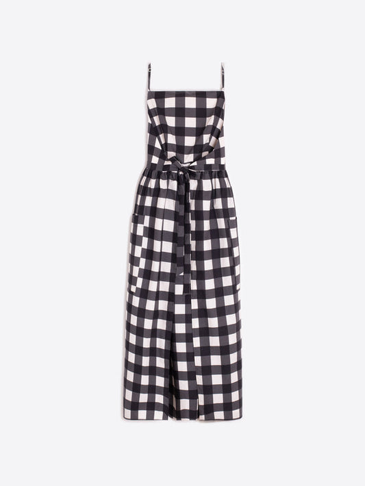 Black & White Gingham Maxi Dress