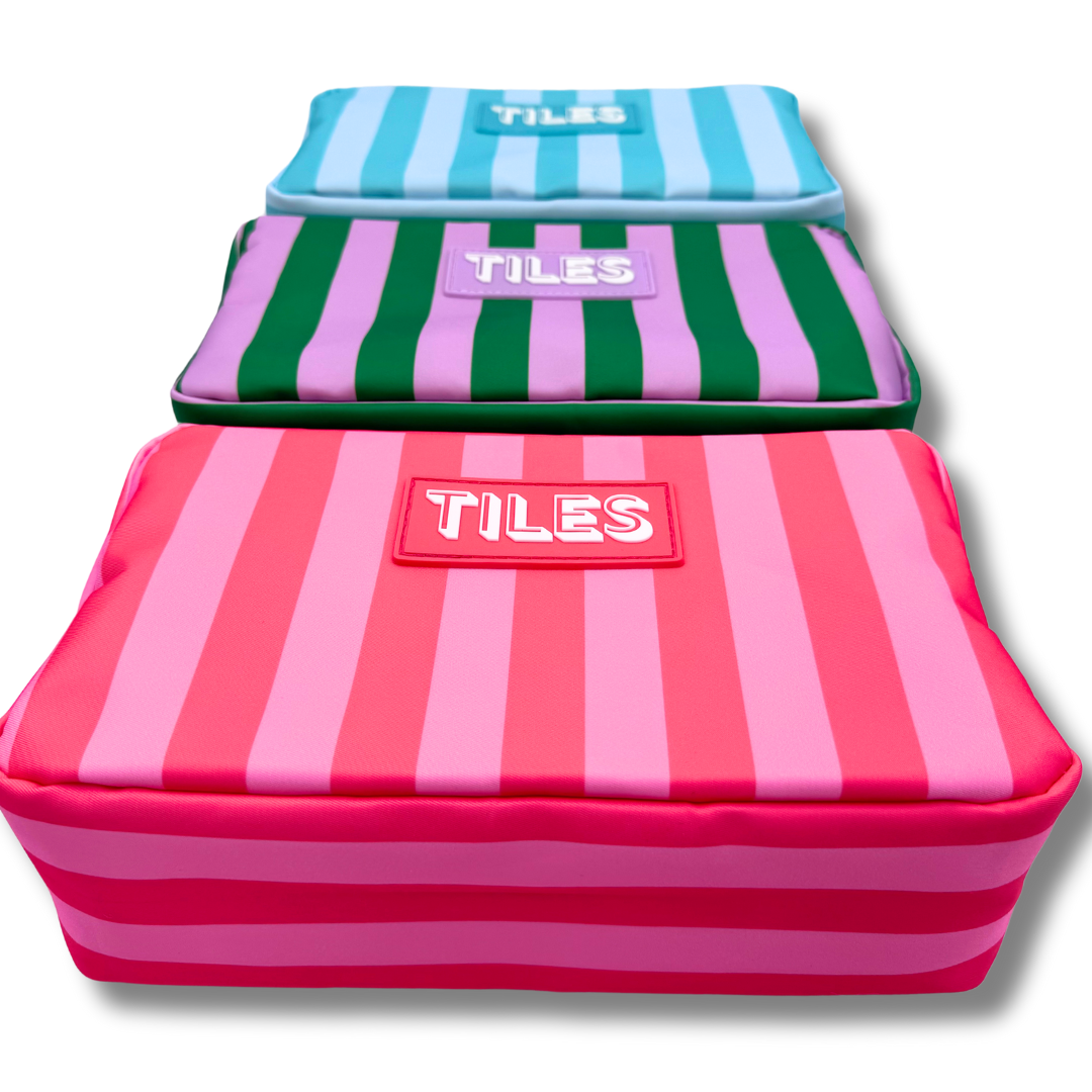 Premium Mahjong Tile Bag - Pink & Red