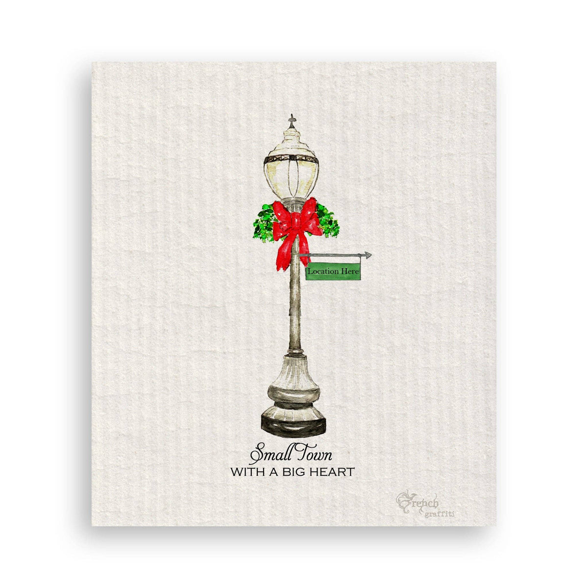 Hand Towel - Chargin Falls - Christmas Street Light - Natural