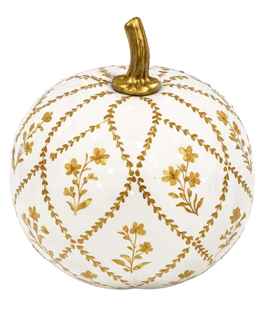 8" Pumpkin - Gold Garden Trellis