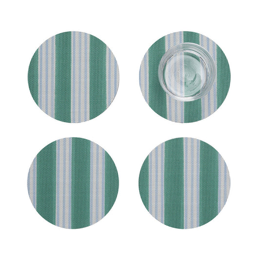 Festive Stripe Coasters - Green