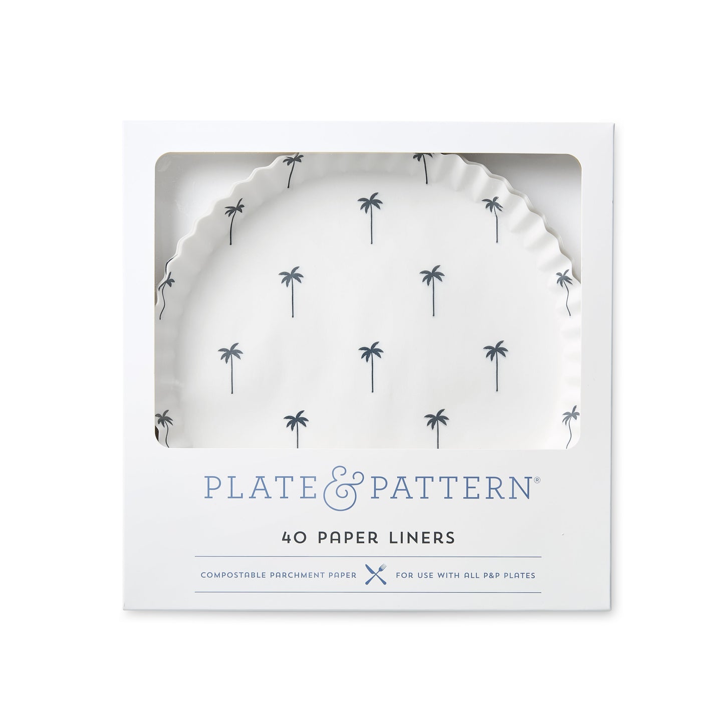 Pre-Formed Plate Paper Liners - Palm Trees
