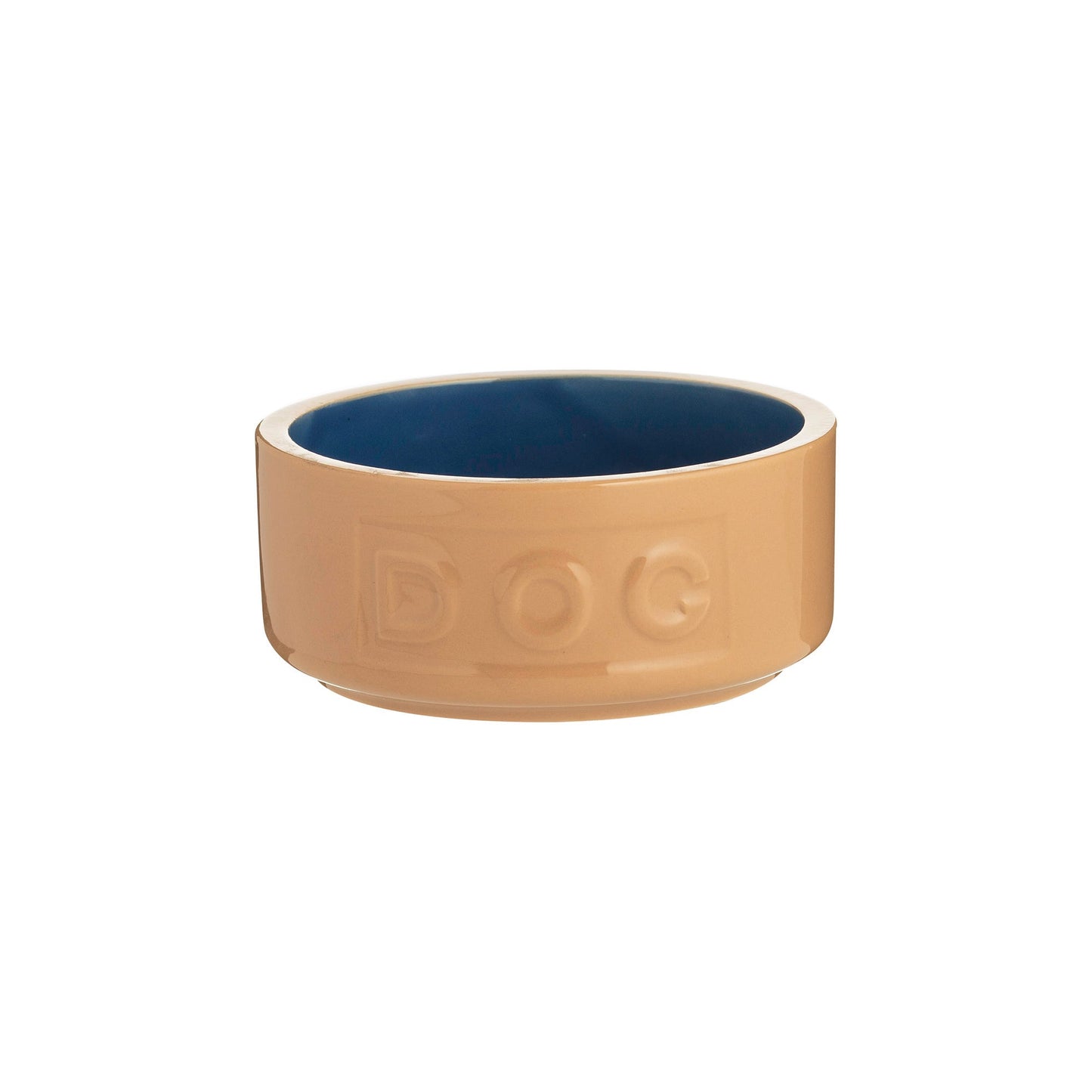 Cane & Blue Lettered Dog Bowl - 5"