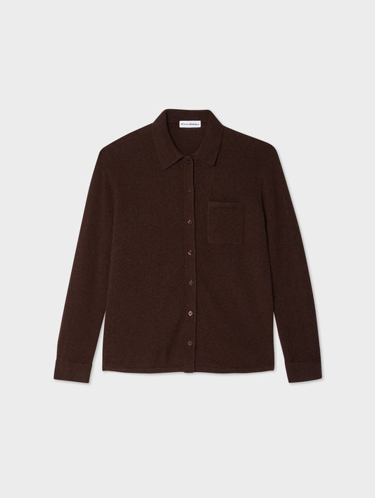 Cashmere Button Down Shirt - Espresso