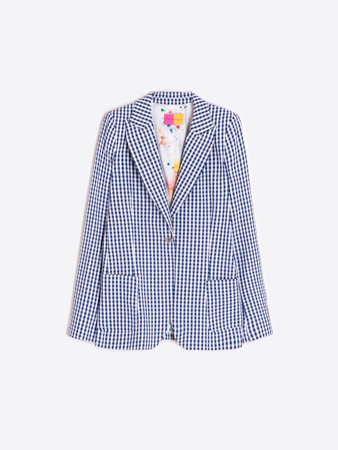 Gingham Jacket - Blue & White