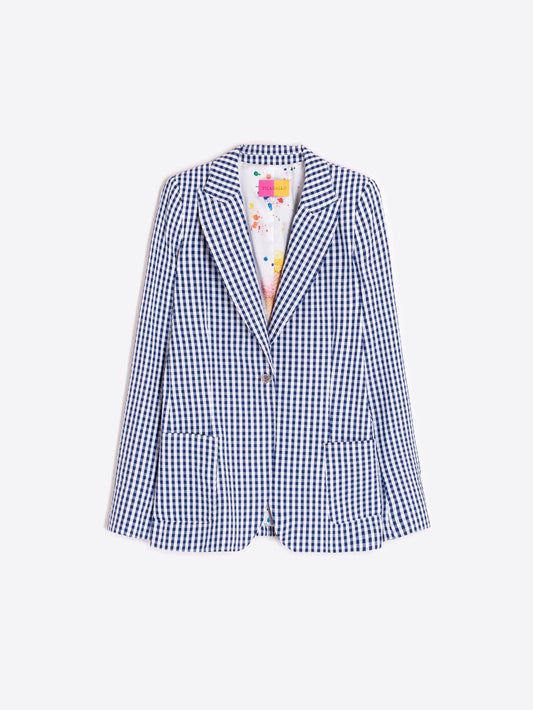 Gingham Jacket - Blue & White