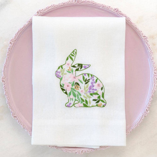 Garden Bunny Tri-Fold Linen Napkin