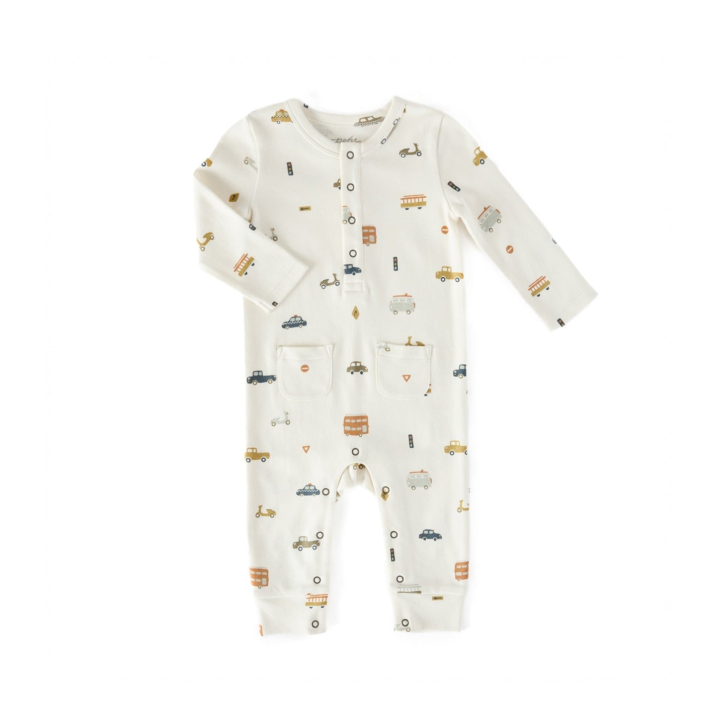Henley Patch Pocket Romper - Rush Hour