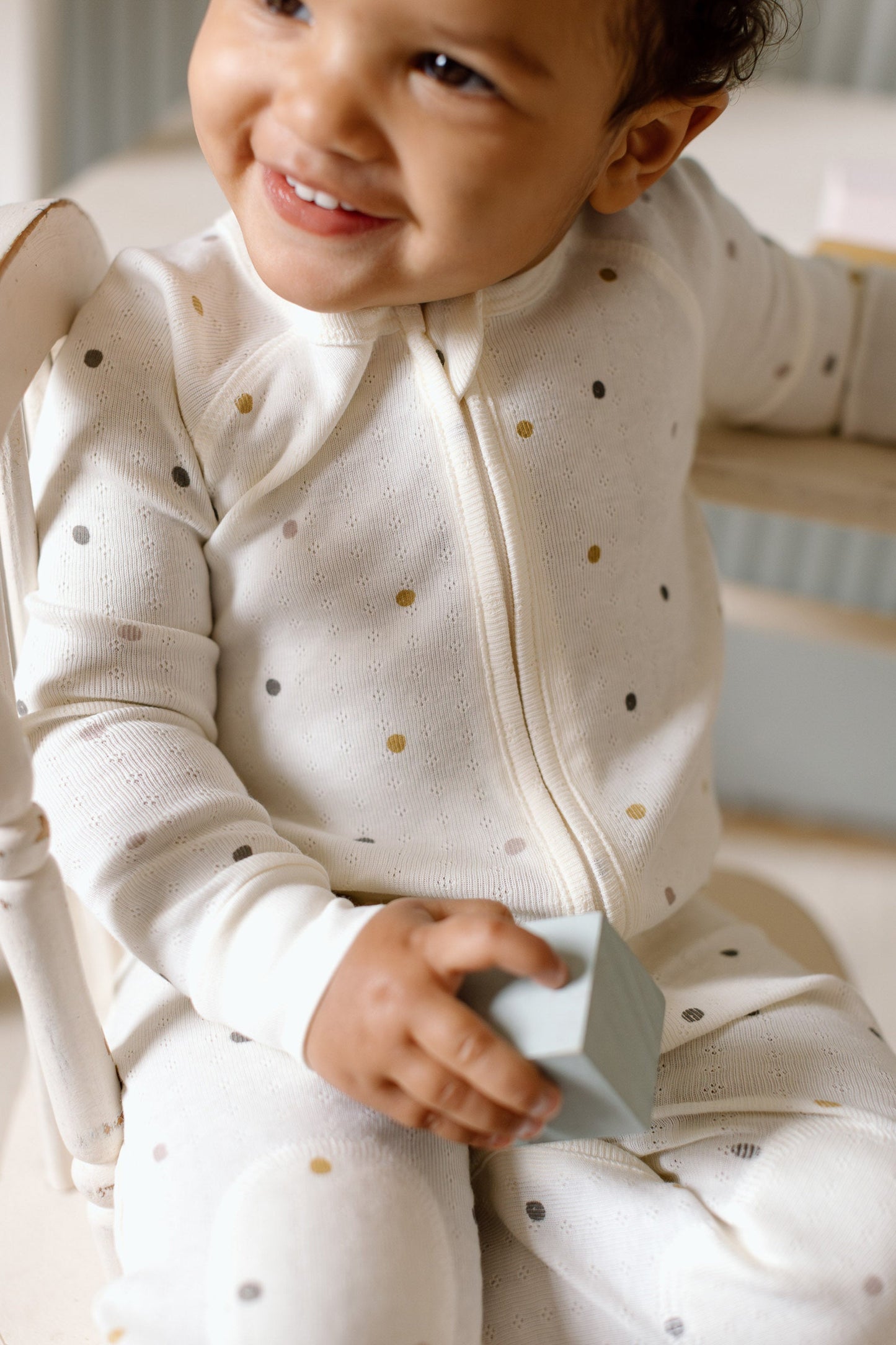 Pointelle Footless Sleeper - Polka Dotty