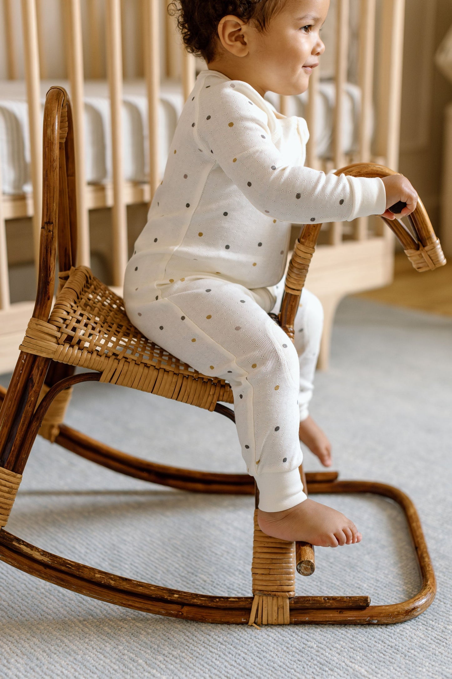 Pointelle Footless Sleeper - Polka Dotty