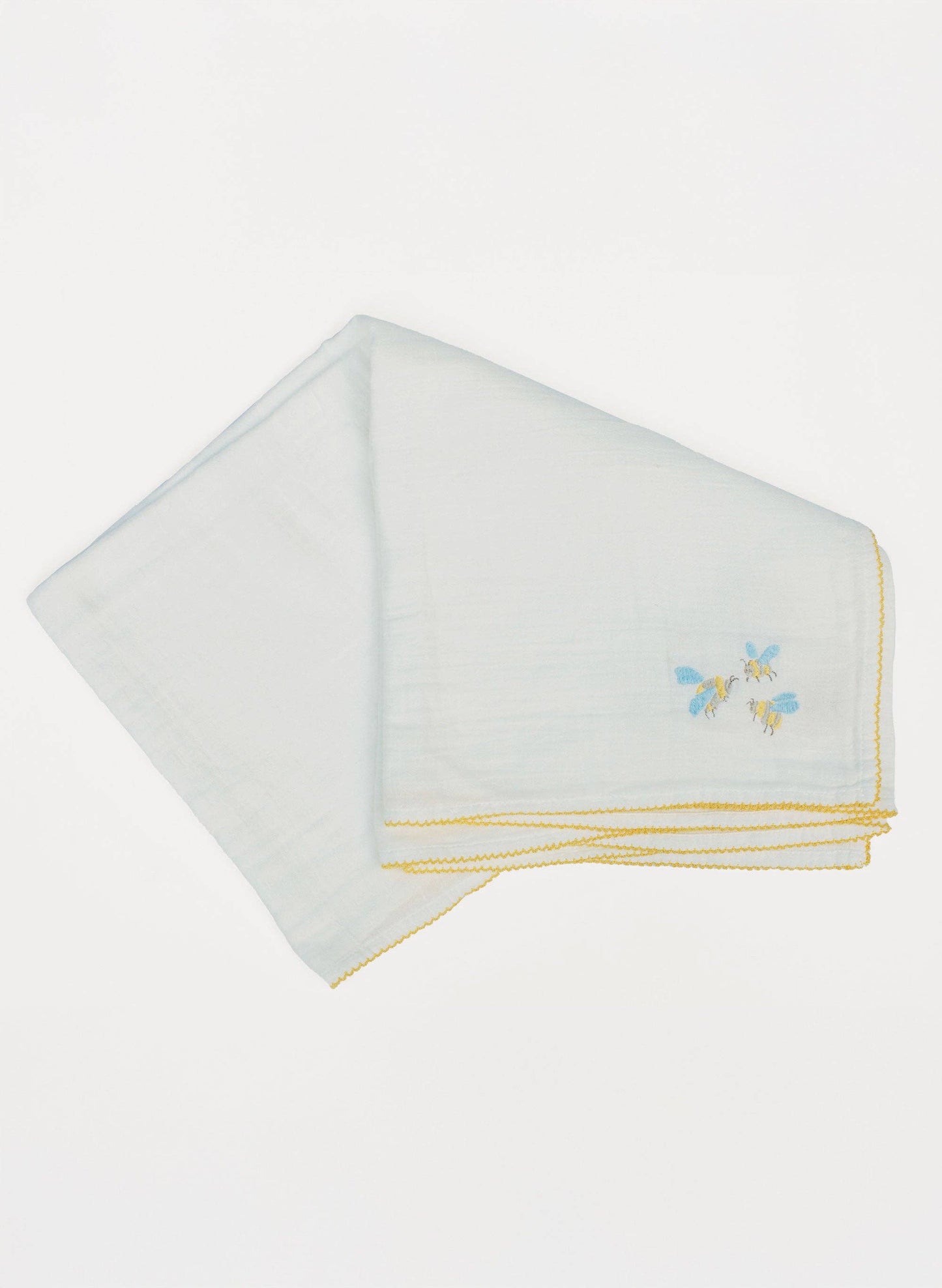 Bib - Embroidered Bee - White