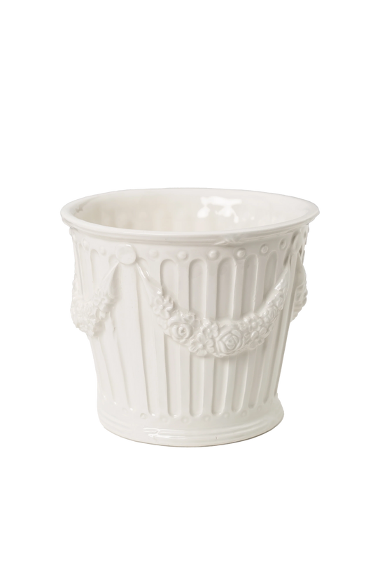 Cream Garland Decor Cachepot - Small