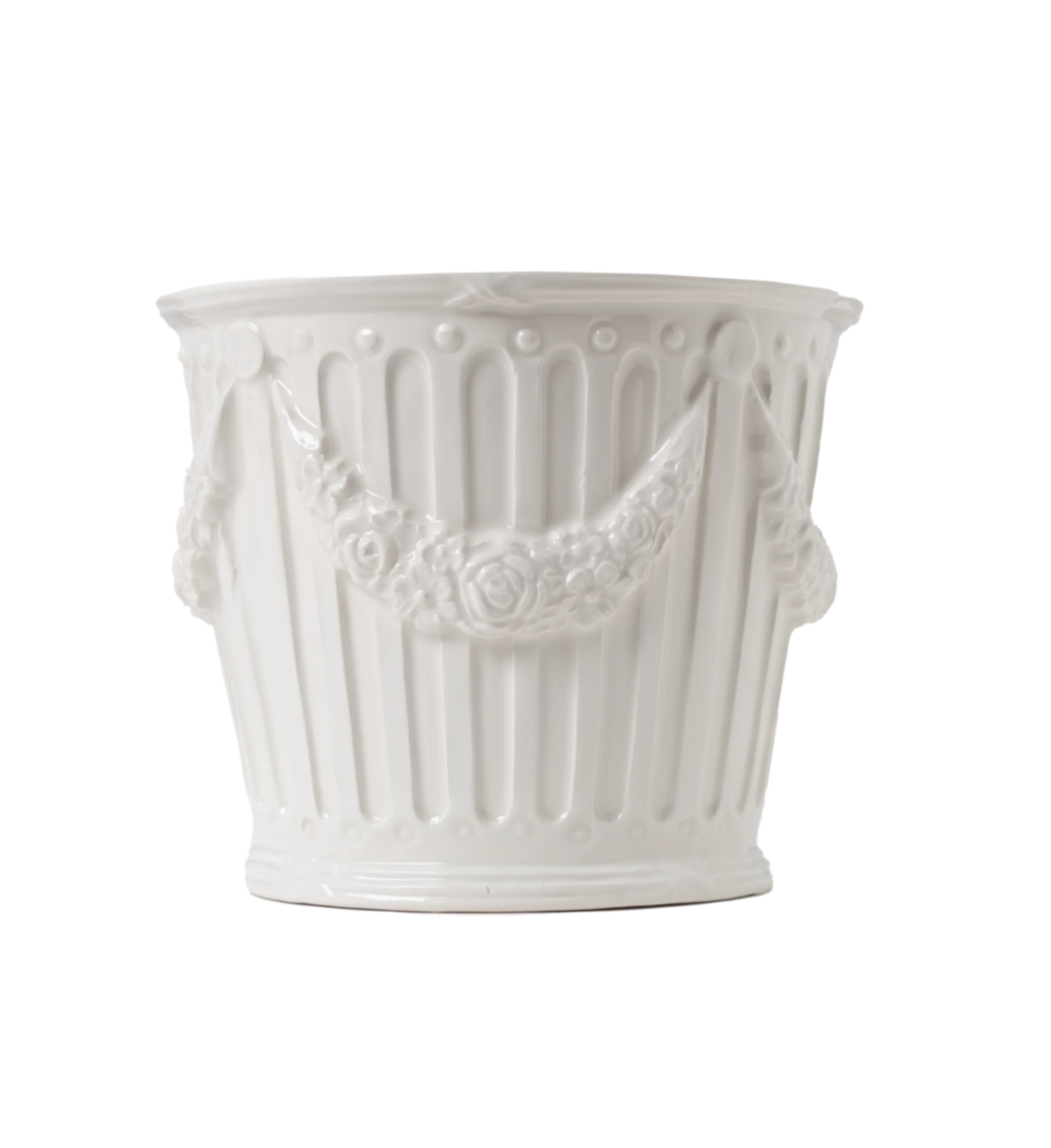 Cream Garland Decor Cachepot - Large