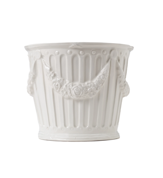 Cream Garland Decor Cachepot - Large