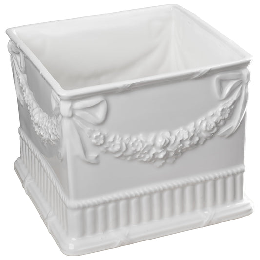 Square Cachepot with Garland
