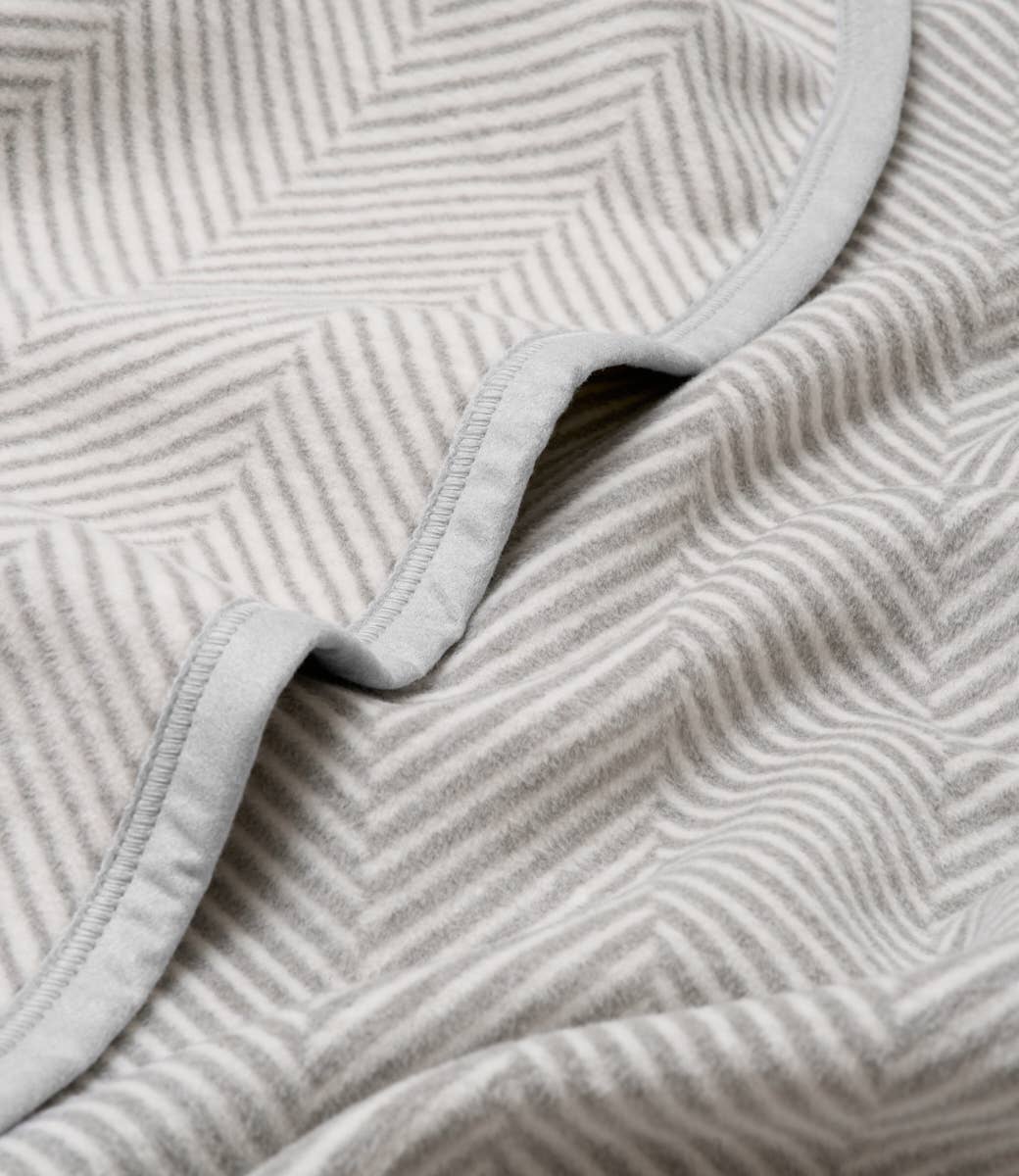Harborview Herringbone Light Grey Blanket: Midi