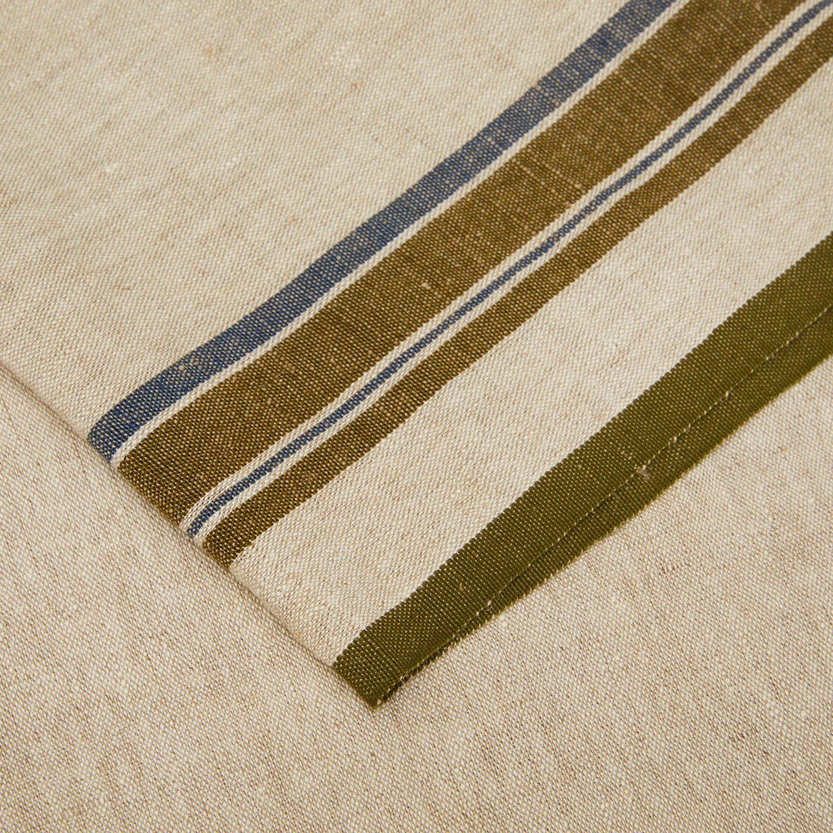 Table Runner - Antibes Natural & Green - 20x72 - Natural Green
