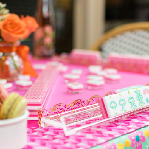 Mahjong Mat - Prism Pink