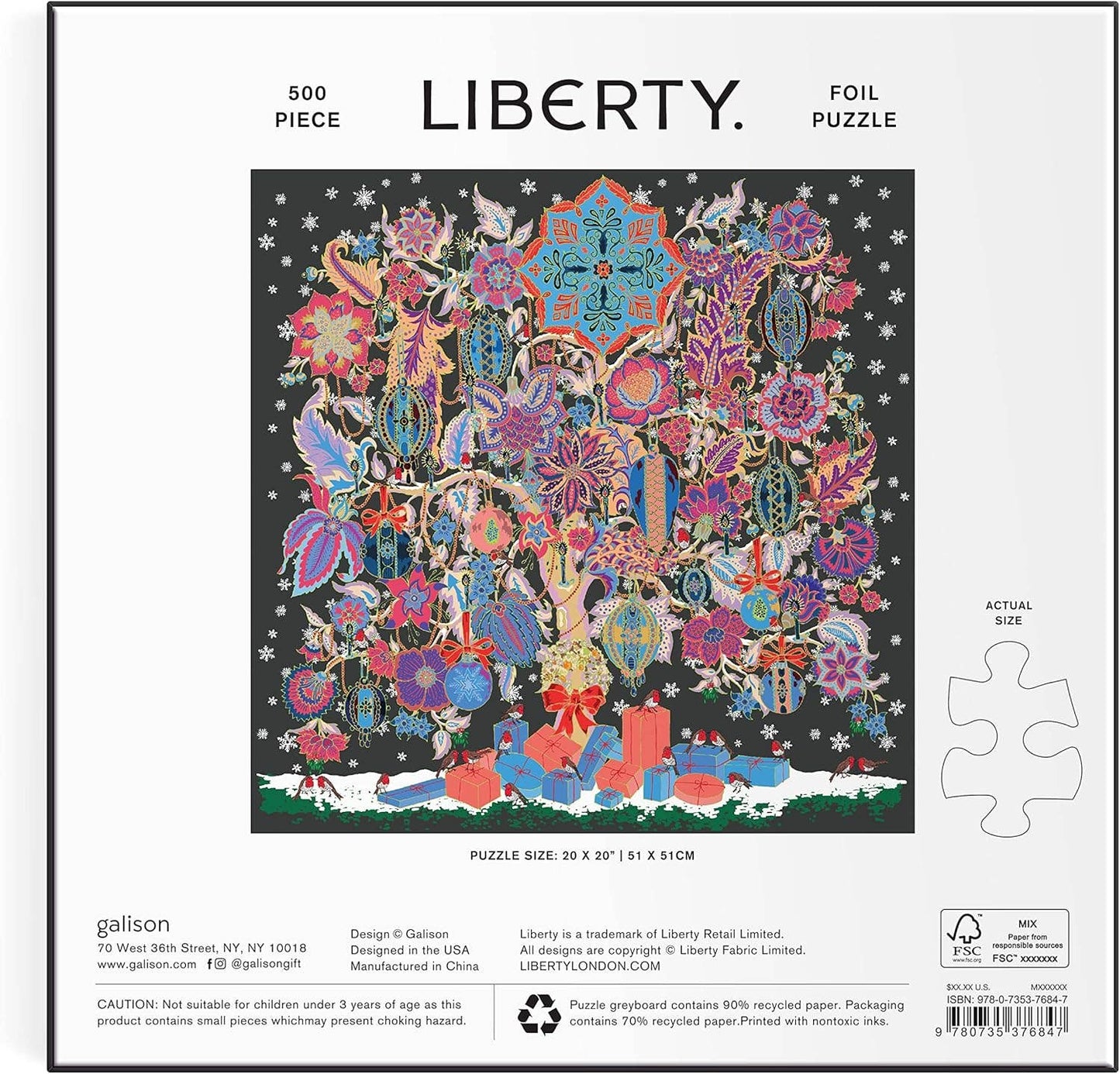 500 Piece Foil Puzzle - Liberty Christmas Tree of Life