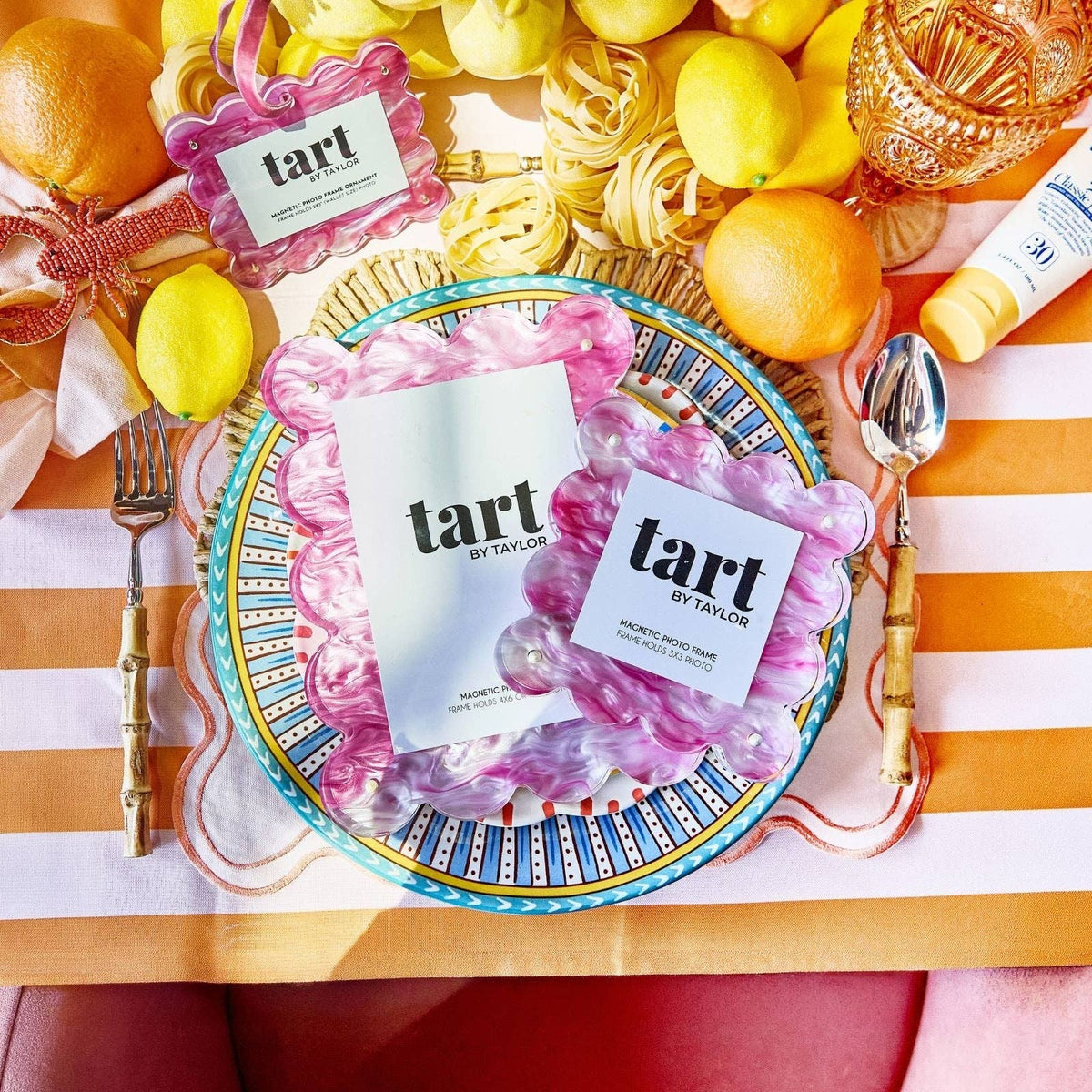 Mini Acrylic Picture Frame - Pink Marbled