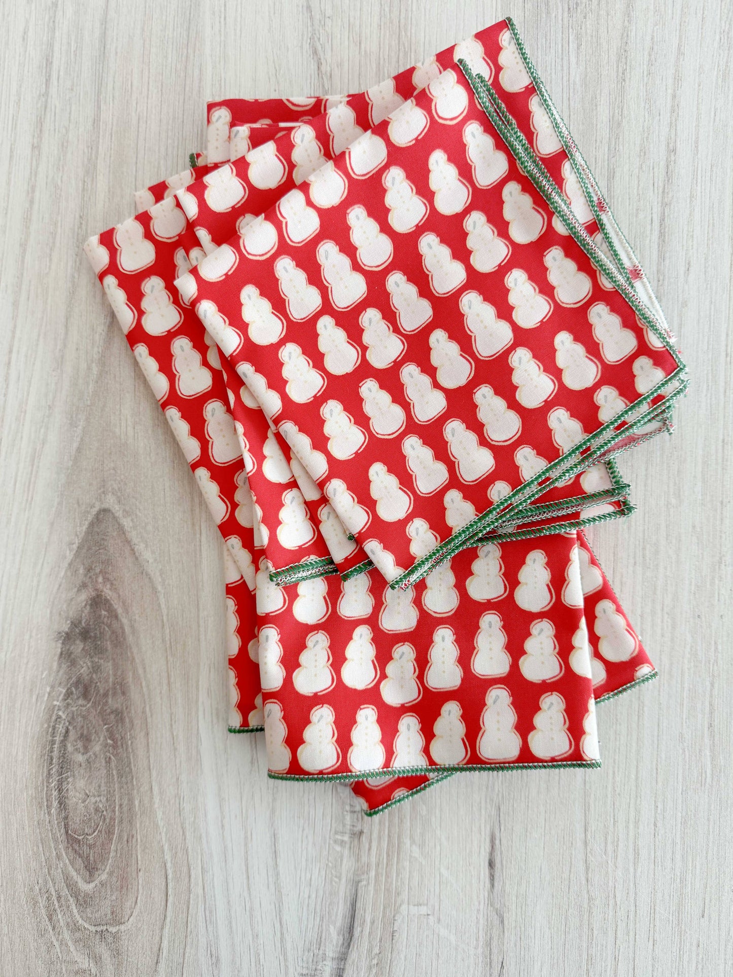 18" Tiny Snowmen Cloth Napkins, Set of 4