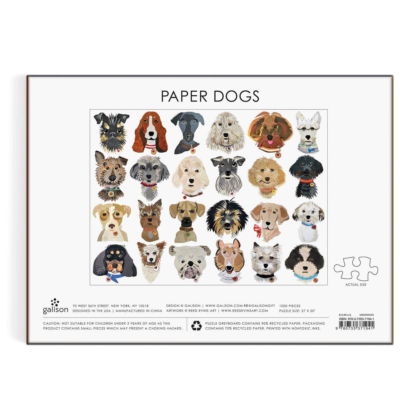 1000 Piece Puzzle - Paper Dogs