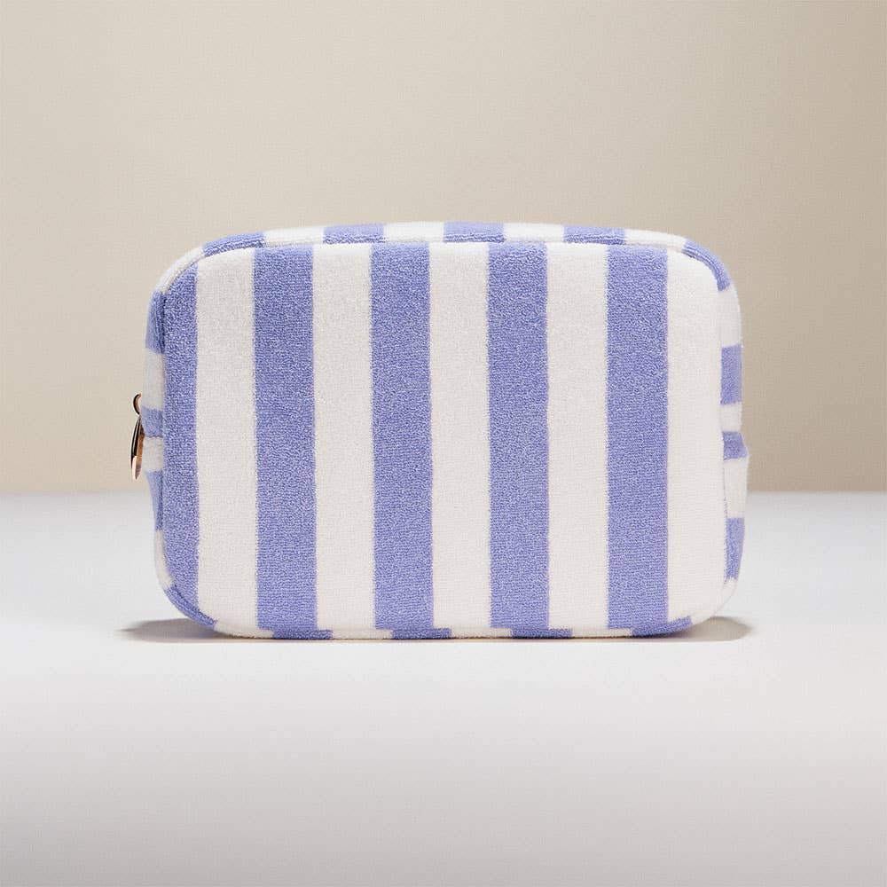 Striped Pattern Cosmetic Pouch Bag: Pink