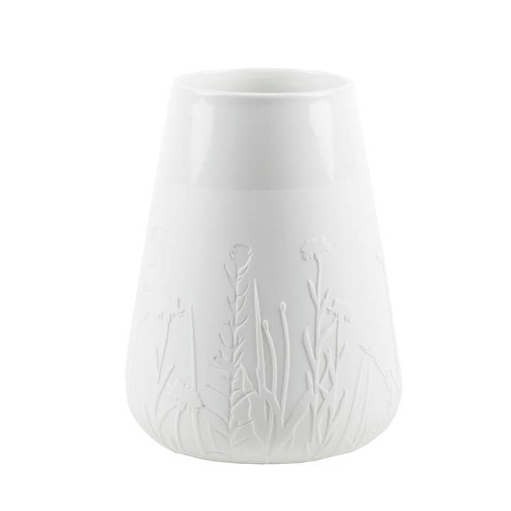 9.4" Embossed Vase - Grass