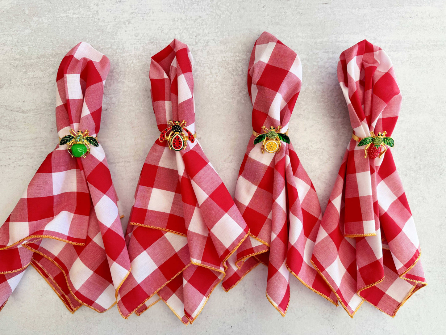 Napkin Rings - Fruit Fly - Set of 4