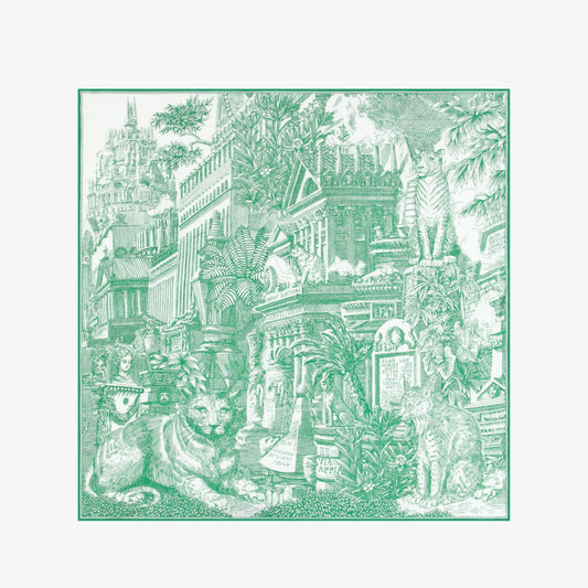 Square Scarf 65 - Piranesi - Green