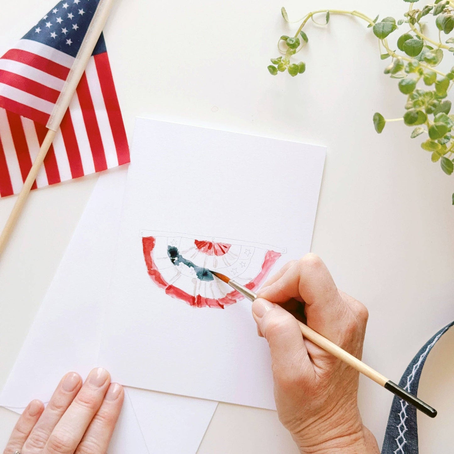 Set of 8 Paintable Notecards - Americana Paintable