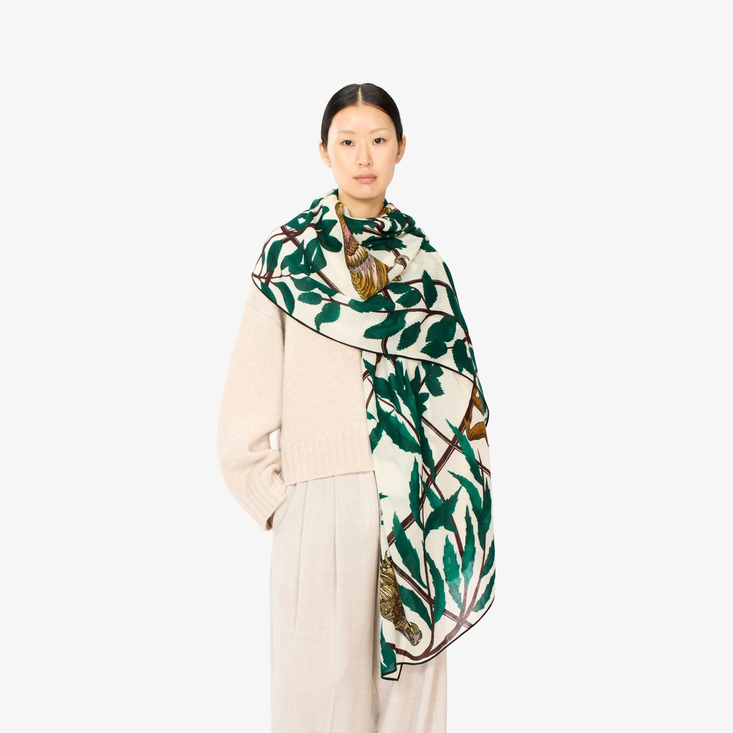 Paradisio Scarf - Green, 100 x 190 cm