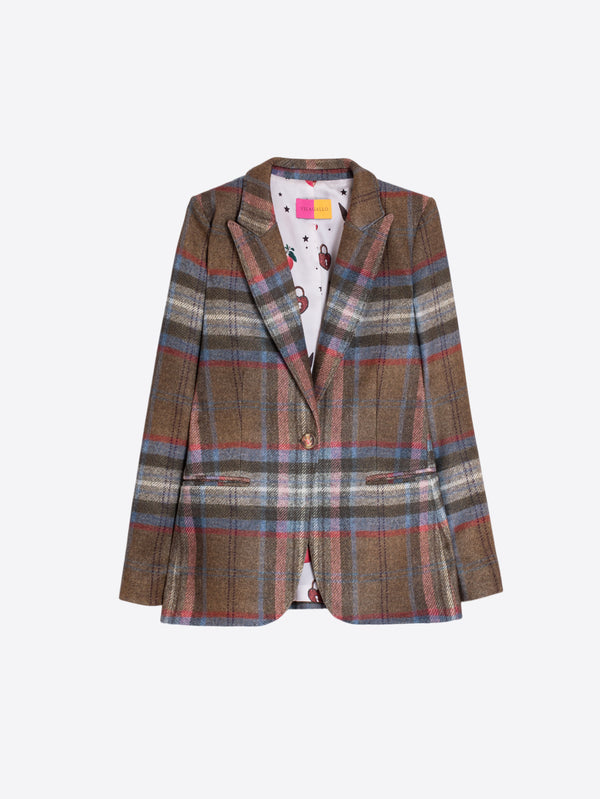 Brown Checked Blazer - Heather