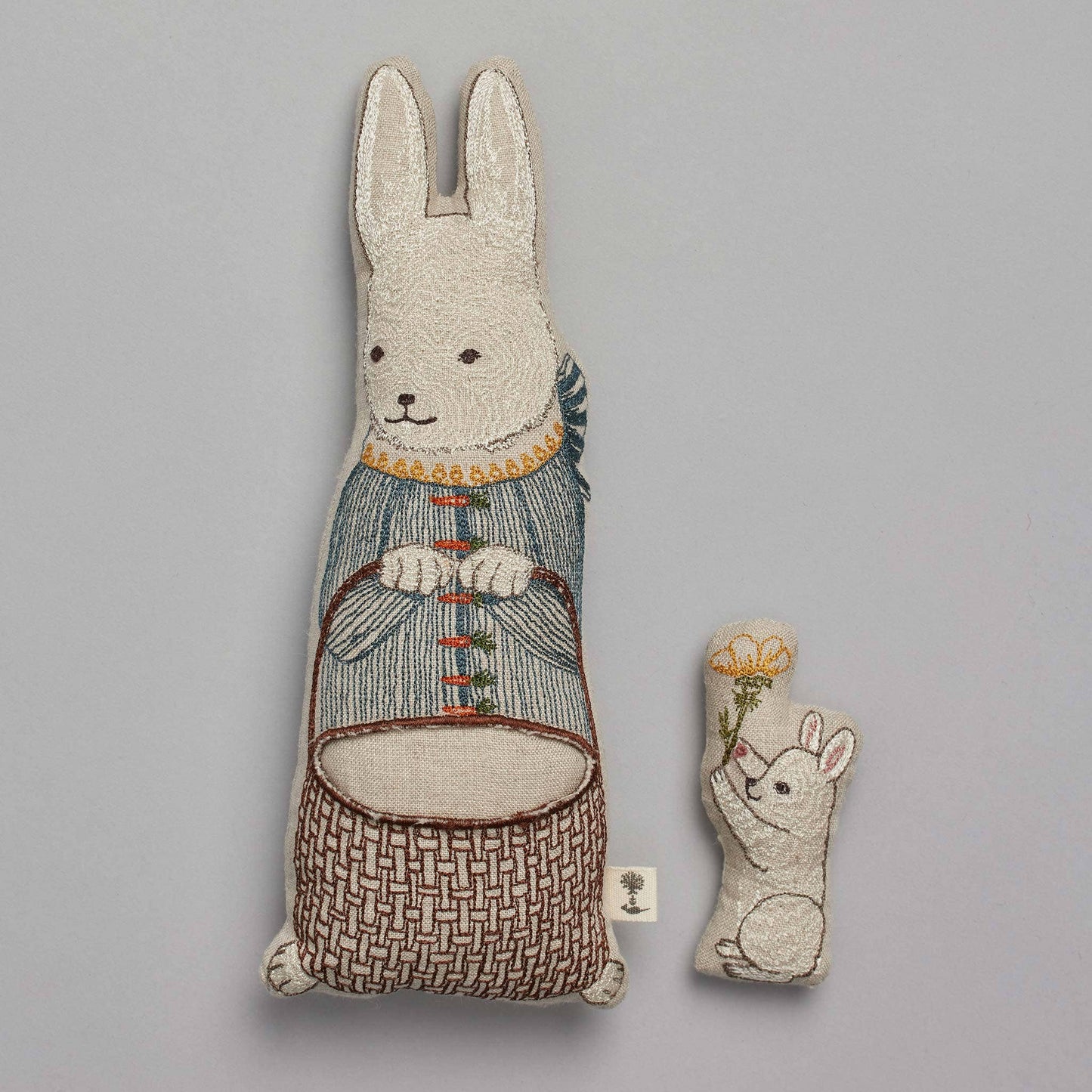 Bunny Shaped Pillow with Baby Bunny