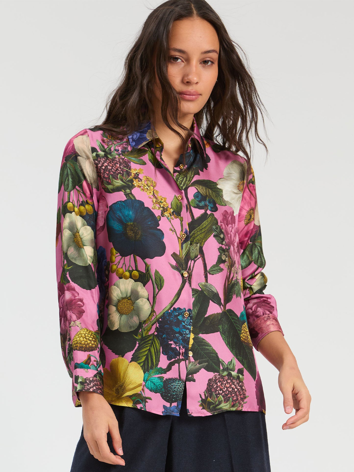 Floral Print Silk Blouse
