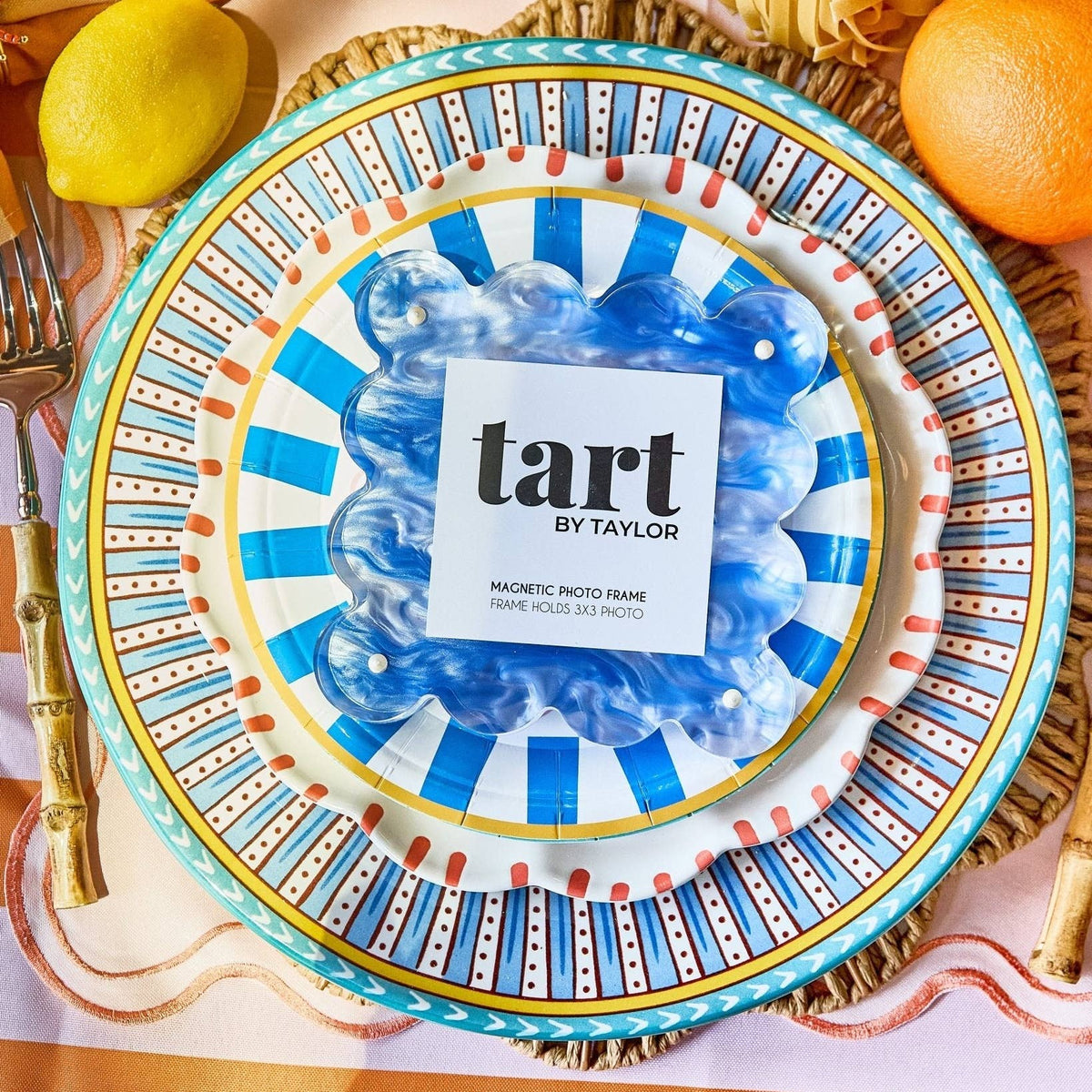 Mini Acrylic Picture Frame - Blue Marbled