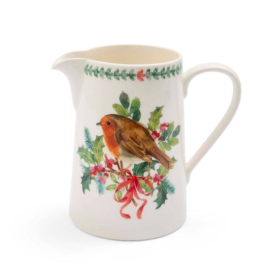 Botanic Garden Christmas Holly Bella Pitcher - Robin