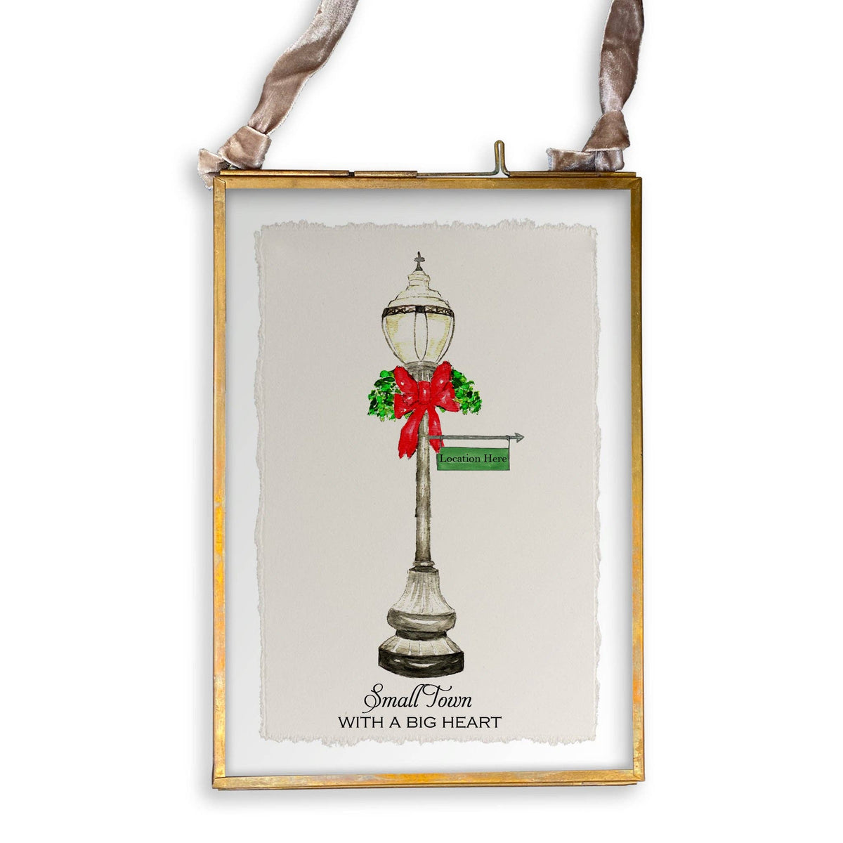 Hand Towel - Chargin Falls - Christmas Street Light - Natural